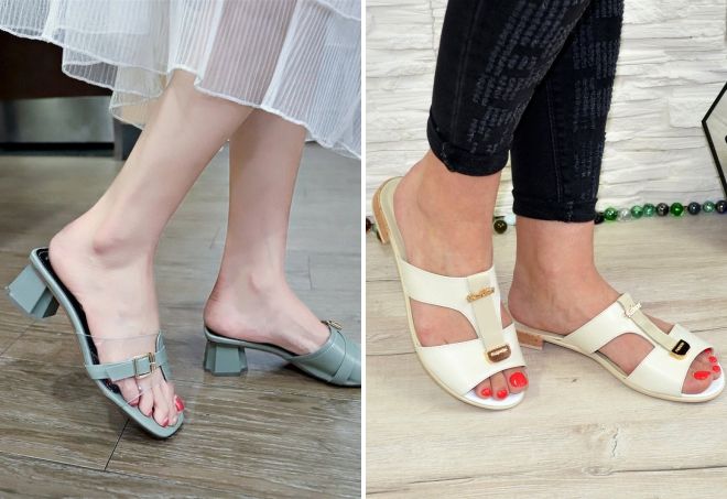 женские кожаные шлепанцы женские кожаные шлепанцы