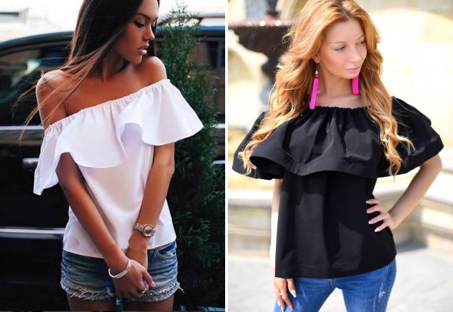 блузка с воланами на плечах блузка с воланами на плечах