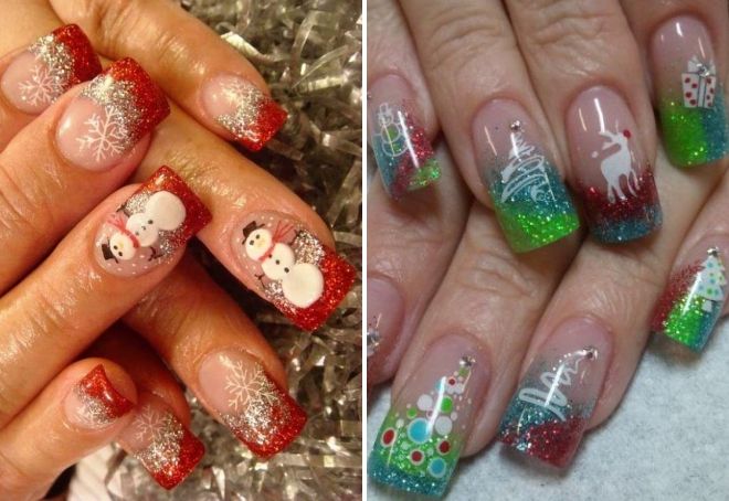 френч с новогодним рисунком френч с новогодним рисунком