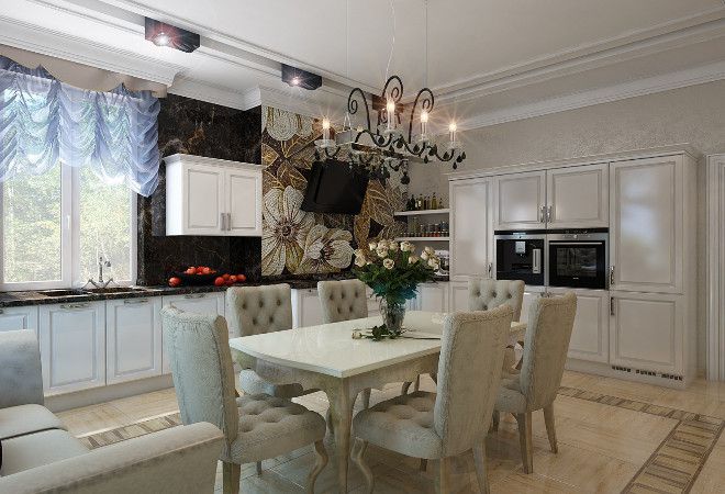 кухня совмещенная с гостиной в стиле арт-деко кухня совмещенная с гостиной в стиле арт-деко