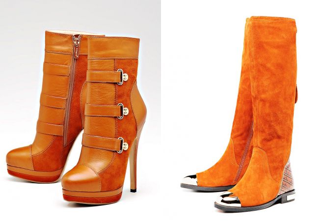 модные рыжие сапоги модные рыжие сапоги