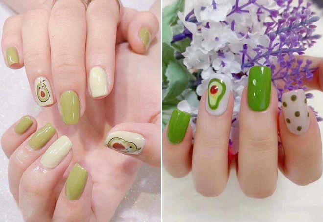 наклейки авокадо на ногти наклейки авокадо на ногти