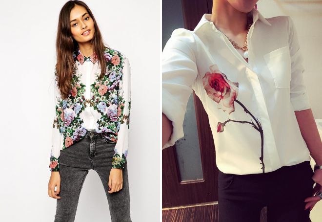 рубашка с цветочным принтом рубашка с цветочным принтом