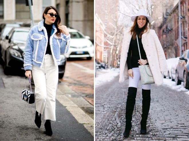 с чем носить белые джинсы зимой с чем носить белые джинсы зимой