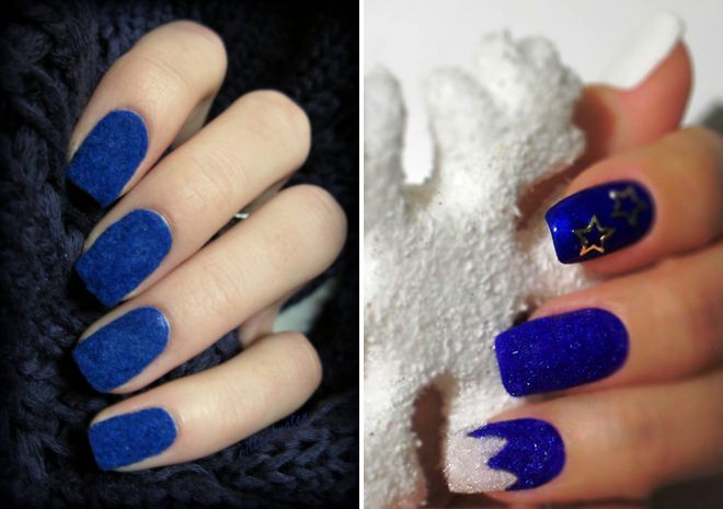 синий бархатный маникюр синий бархатный маникюр
