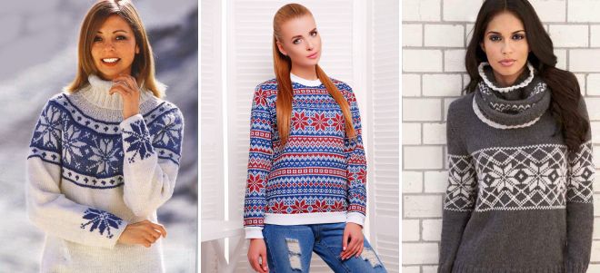 свитер с зимним узором свитер с зимним узором