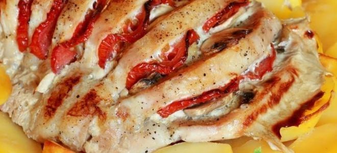 запеченная свинина с помидорами и сыром запеченная свинина с помидорами и сыром