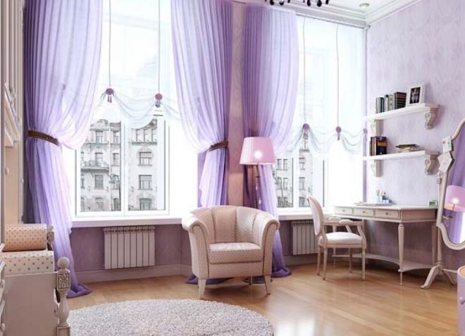 сиреневые шторы