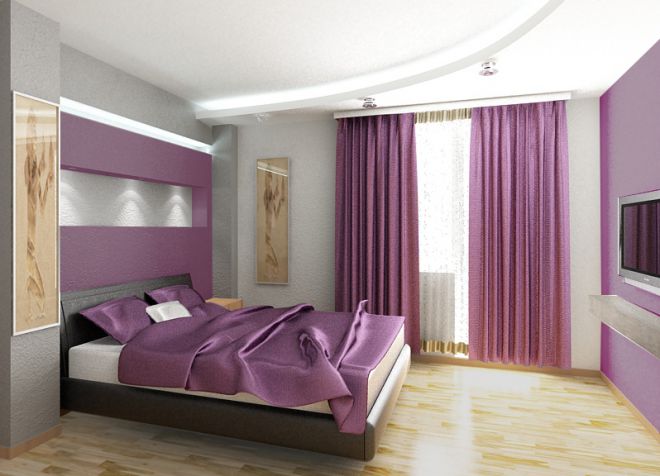 сиреневые шторы