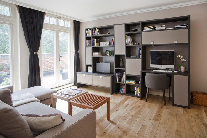 стеллаж в гостиную 5