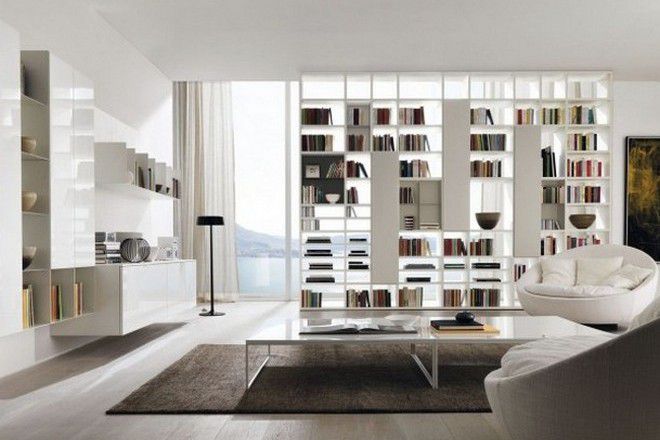 стеллаж в гостиную 7