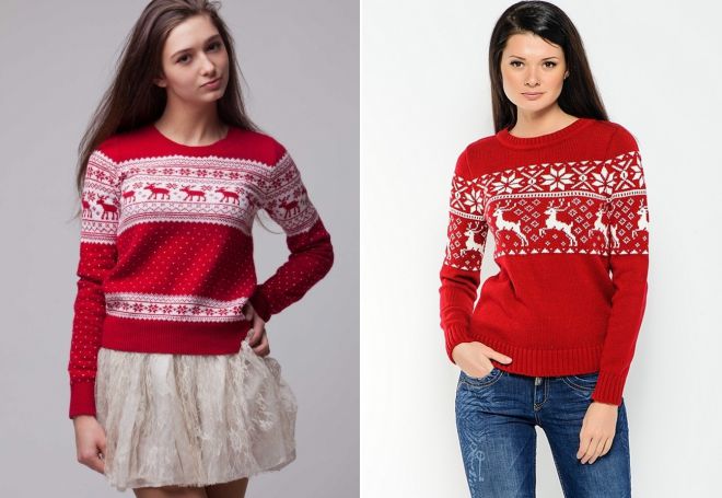 Женский свитер с оленями 7