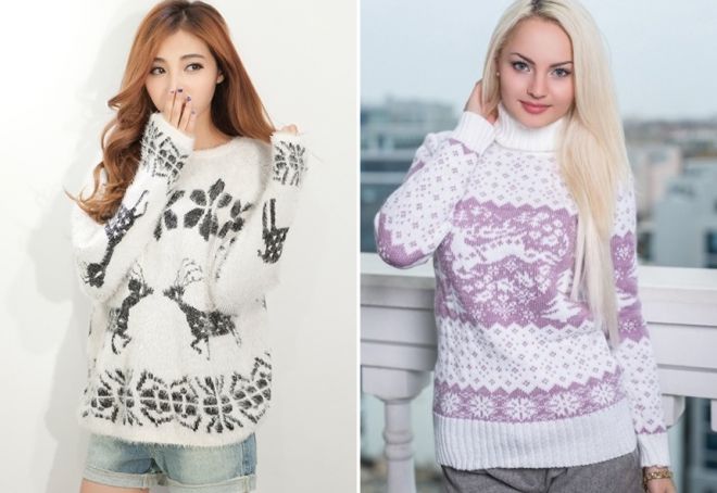 Женский свитер с оленями 9